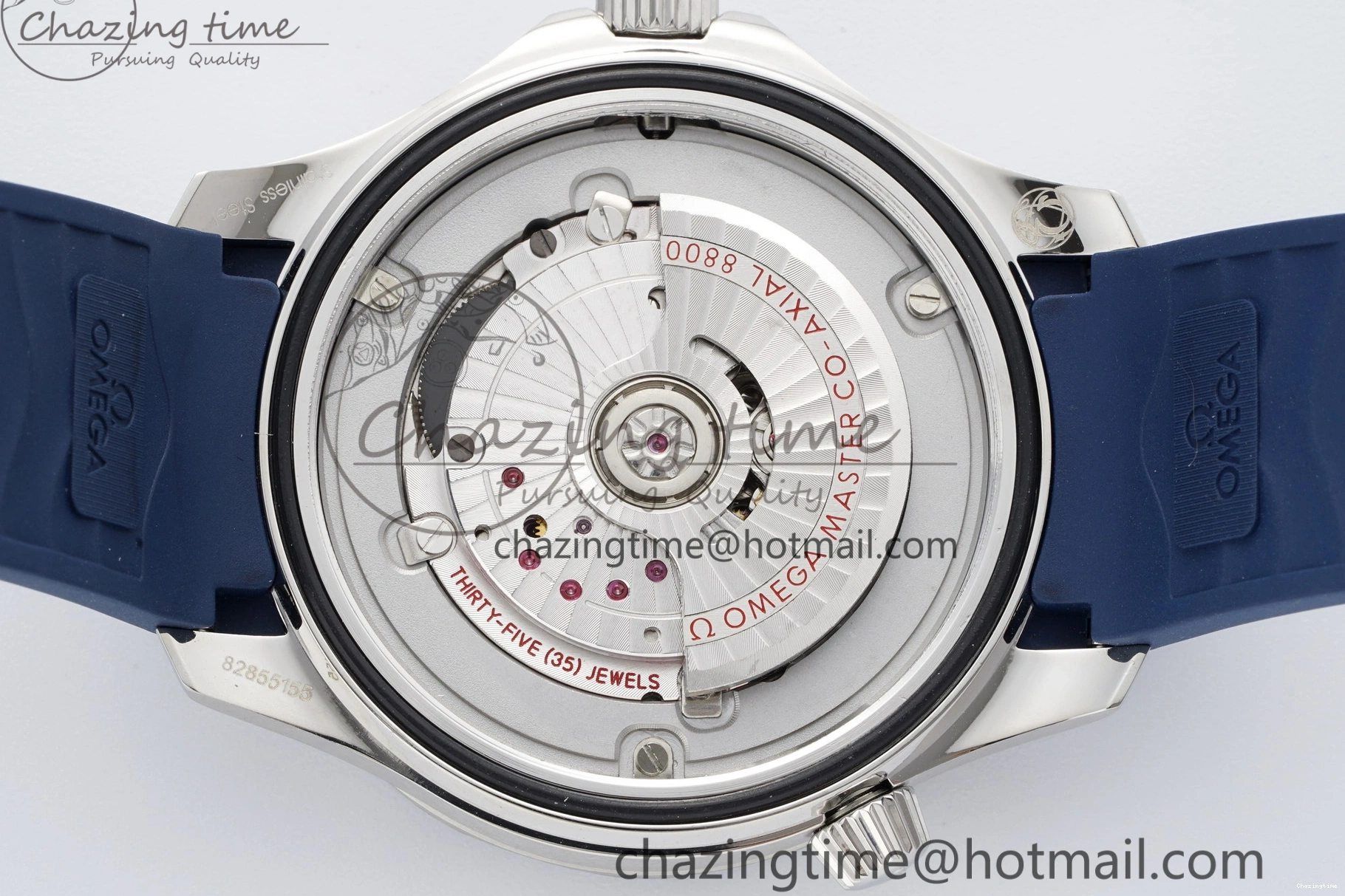 0417 Fashionable Seamaster Diver 300M ZF 1:1 Best Edition Blue Ceramic Blue Dial on Blue Rubber Strap A 7822